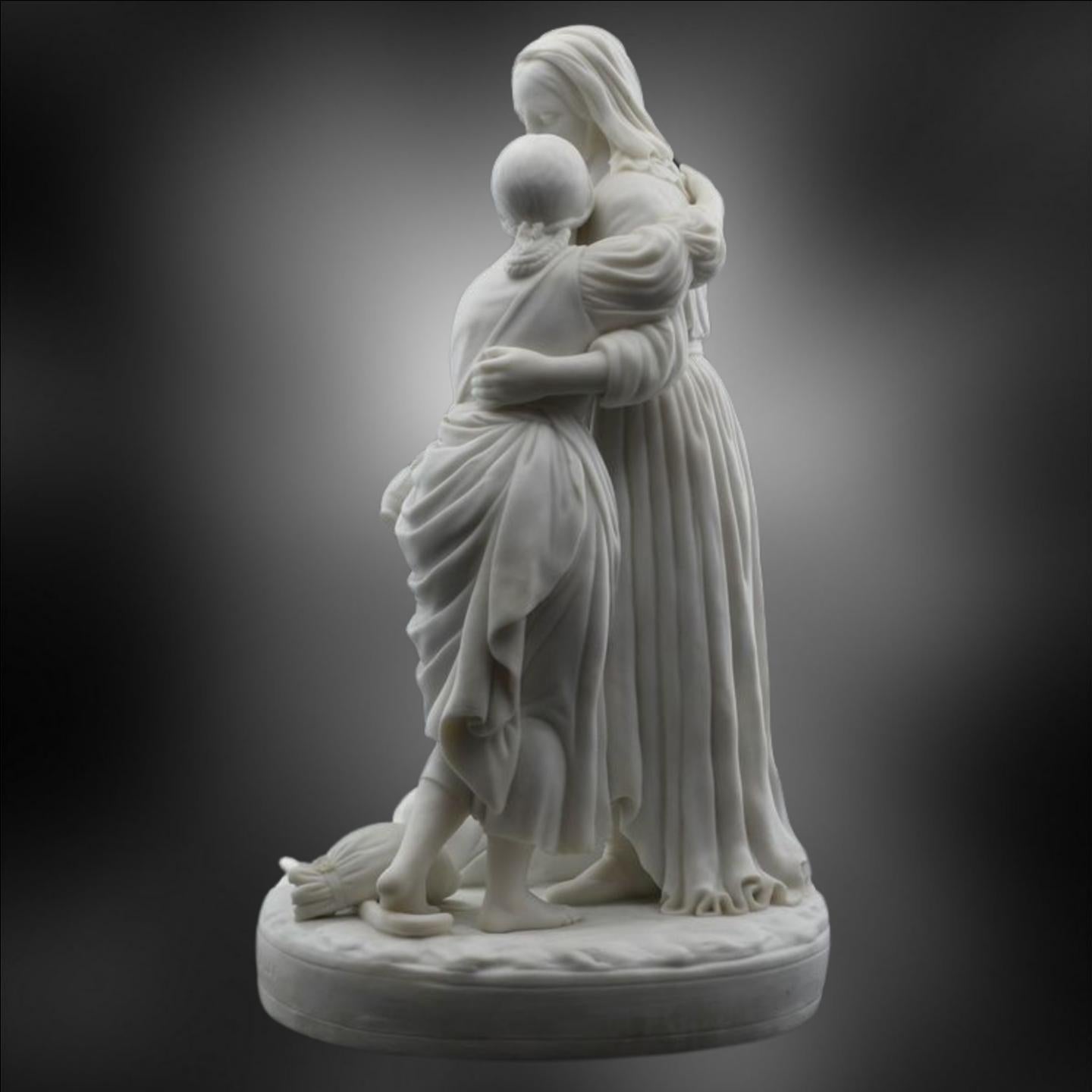Parian group: Naomi and her Daughters-in-Law. Minton C1880 In Excellent Condition For Sale In Melbourne, Victoria