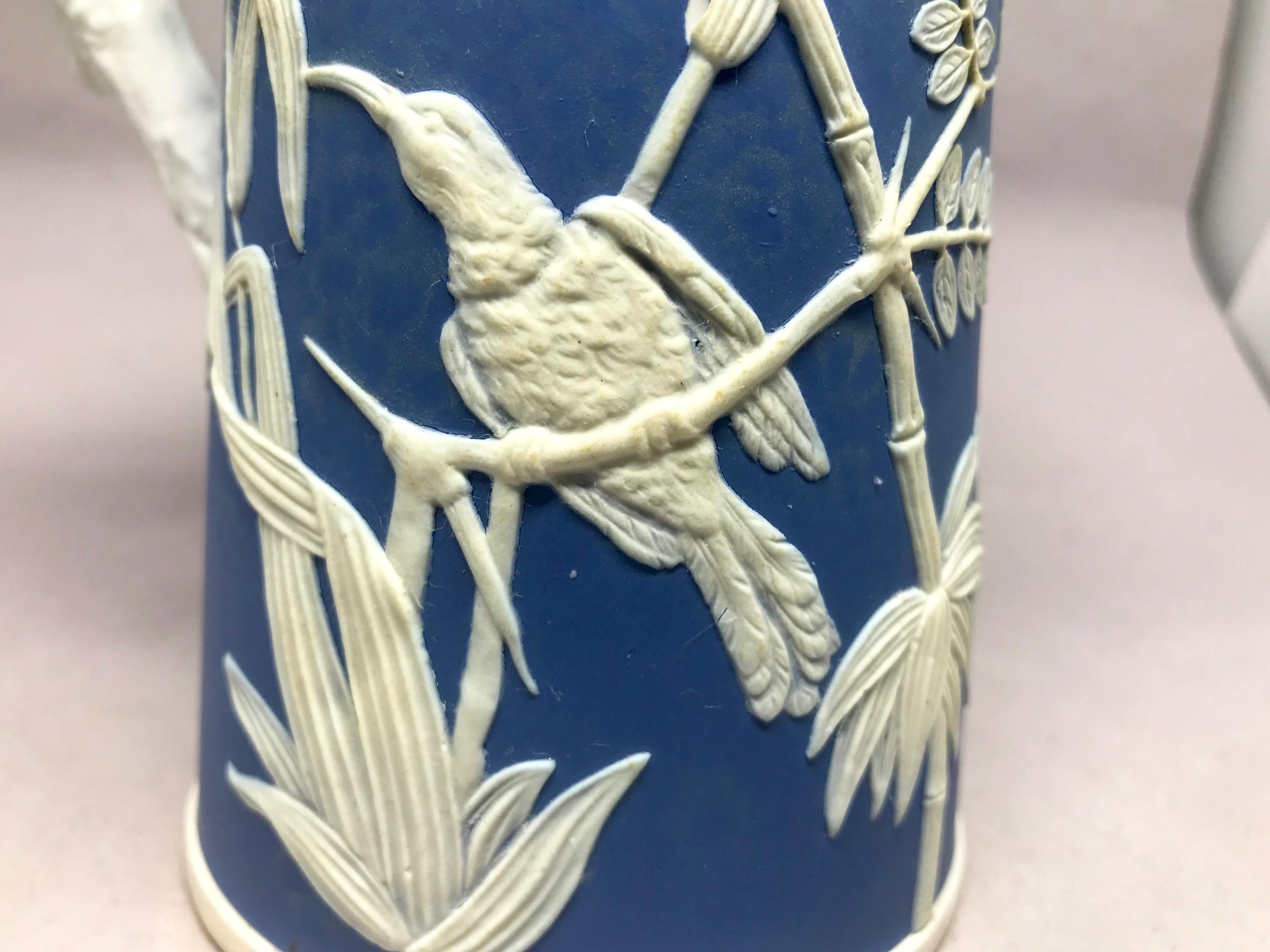 Parian Jasperware Hummingbird Pitcher For Sale 2