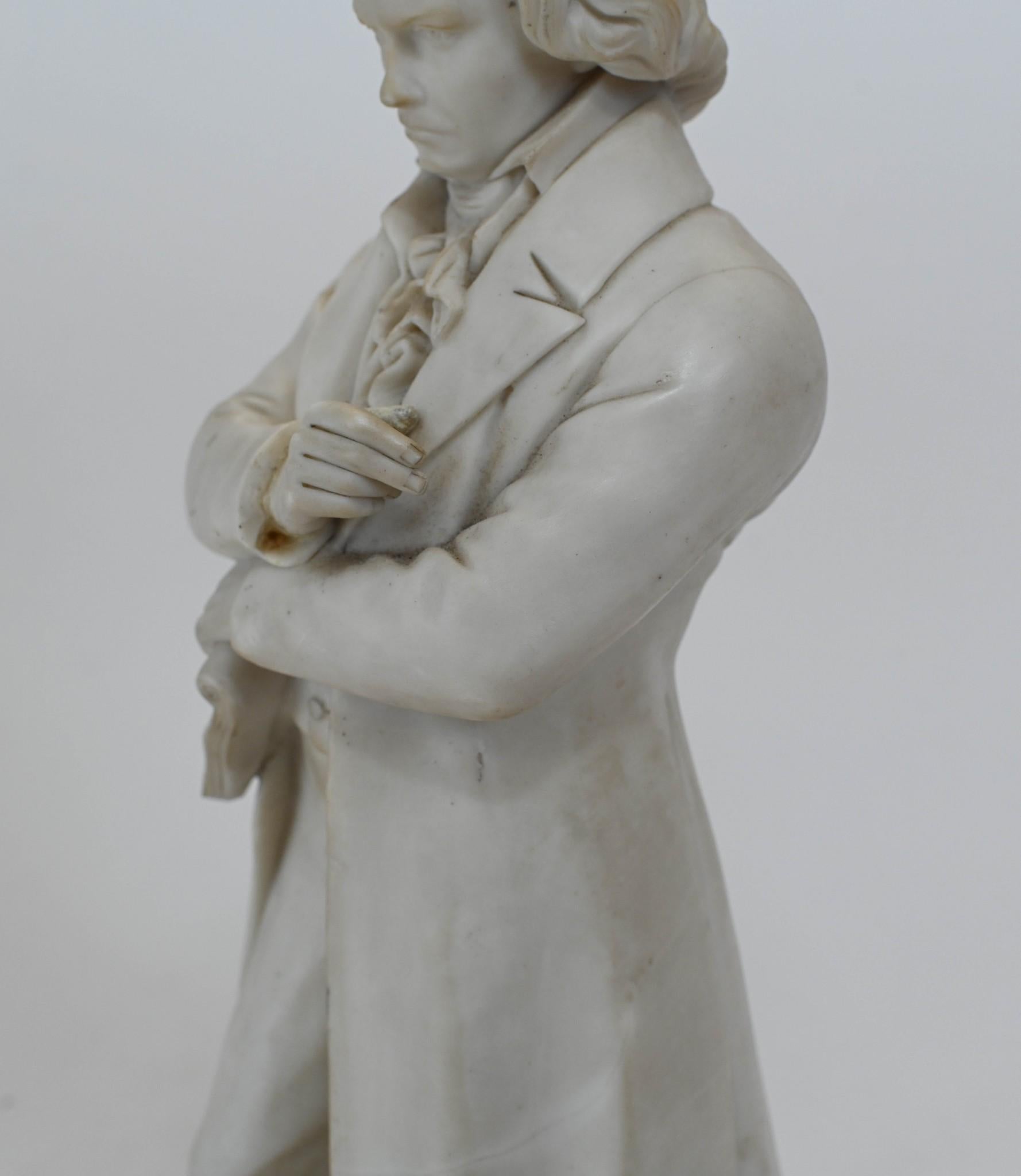 Statua di Beethoven in porcellana Parian 1880 Compositore tedesco In condizioni buone in vendita a Potters Bar, GB