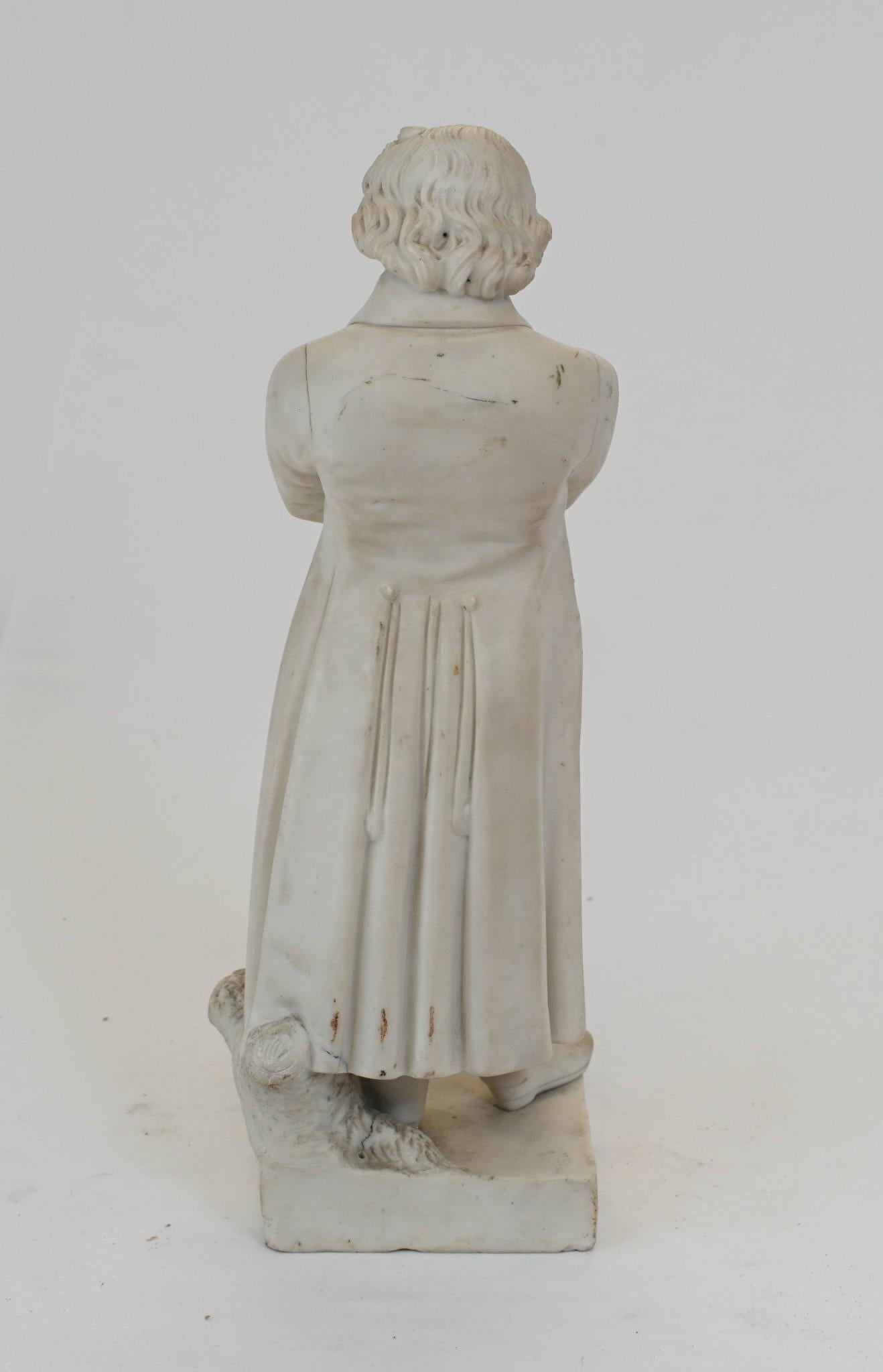 Statua di Beethoven in porcellana Parian 1880 Compositore tedesco in vendita 2