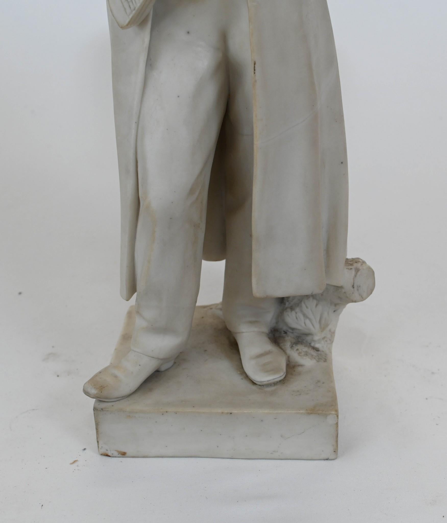 Statua di Beethoven in porcellana Parian 1880 Compositore tedesco in vendita 4
