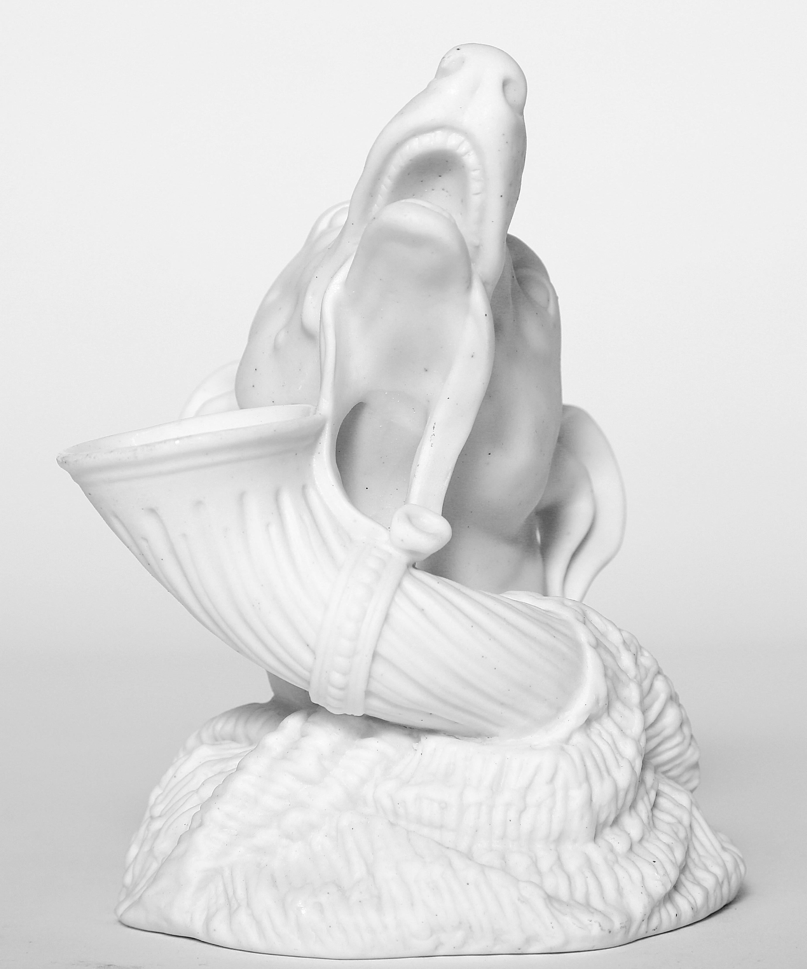 Victorian Parian Vase Greyhound Holding a Powder Horn