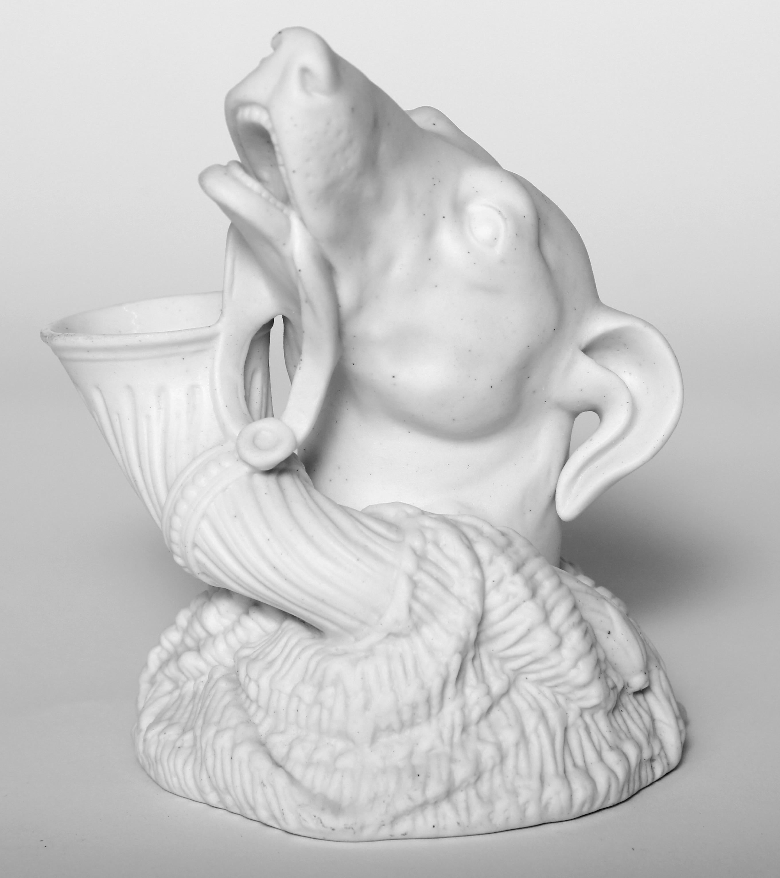 Parian Vase Greyhound Holding a Powder Horn In Good Condition In West Palm Beach, FL