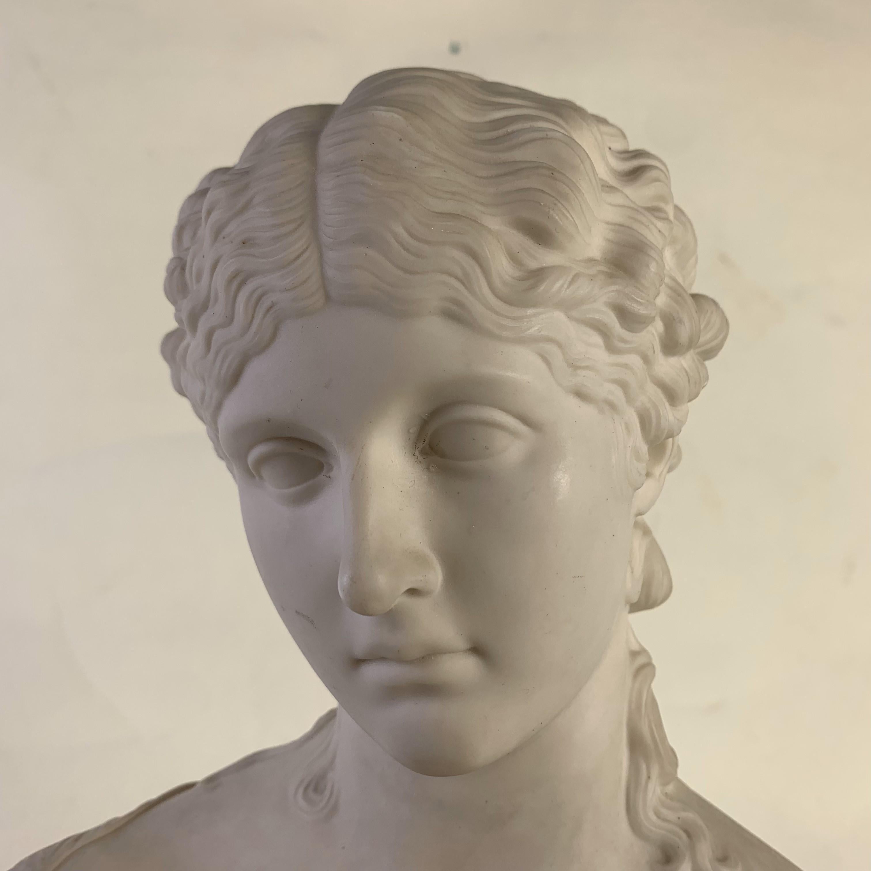 Parian Ware Bust Titled 'Clytie' Sculpted by C. Delpech 1