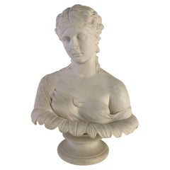 Antique Parian Ware Bust Titled 'Clytie' Sculpted by C. Delpech