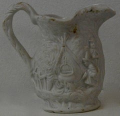 Parian Ware Earthenware Pitcher, circa 1850s