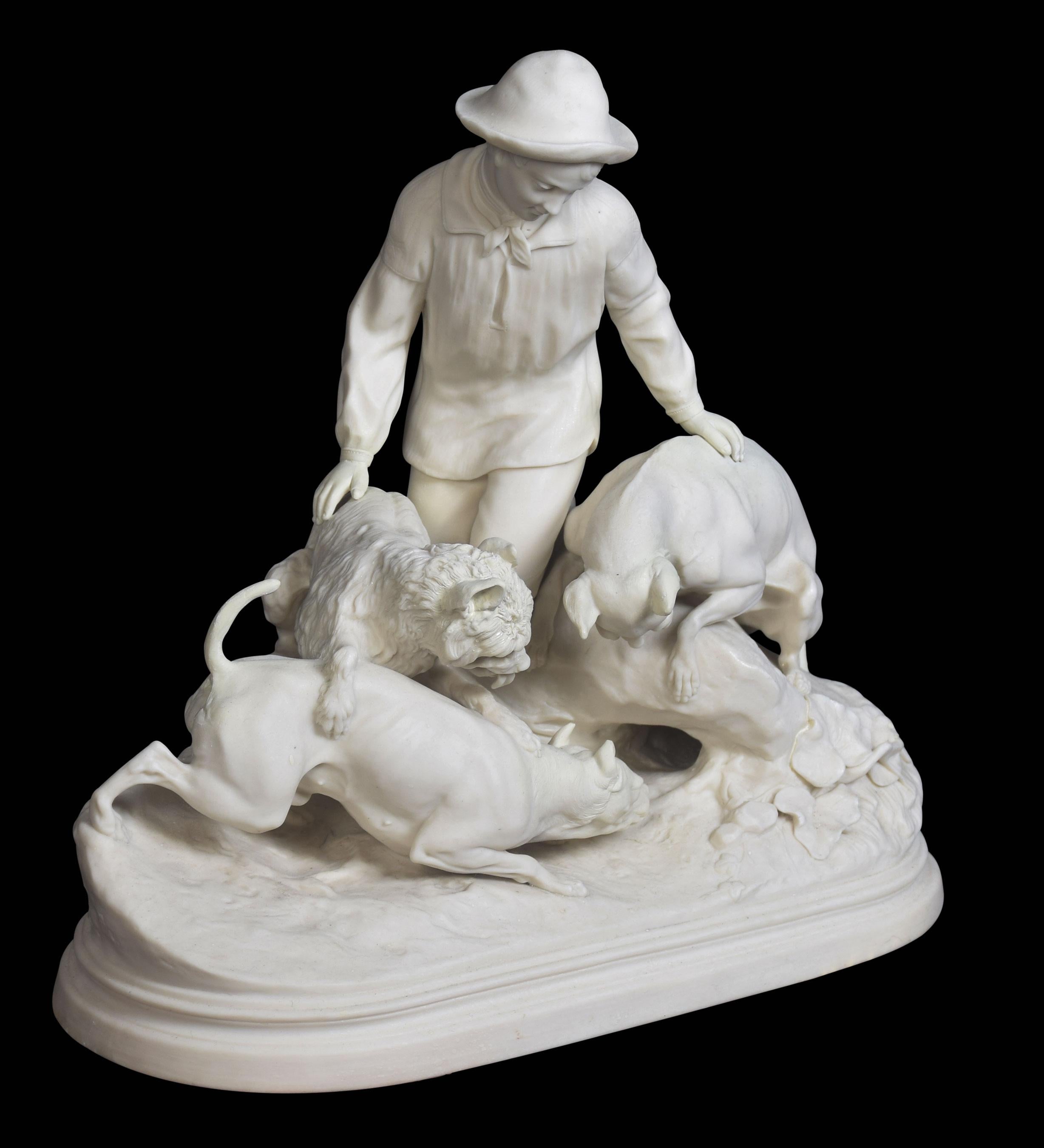 British Parian Ware Figure Group For Sale
