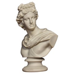 Buste d'Apollon en faïence de Parian