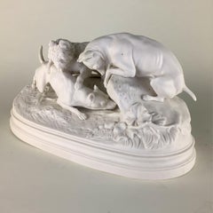 Parianware Group Figure "Chasse Au Lapin / the Rabbit Chase"
