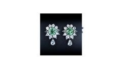 Pariba Tourmaline White Sapphire Earrings 18k White Gold