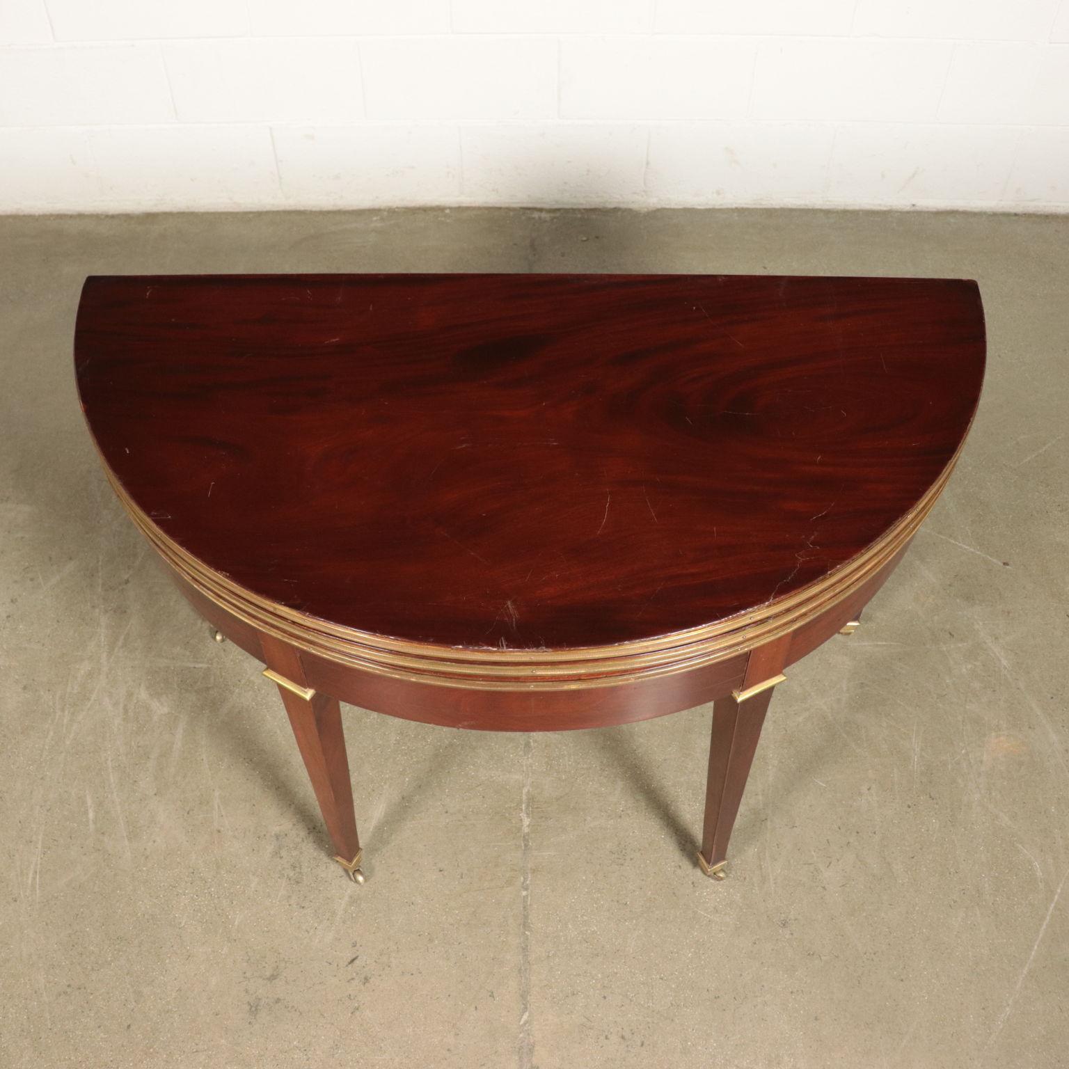 Parietal Folding Table Mahogany and Brass, France, 19th Century 6