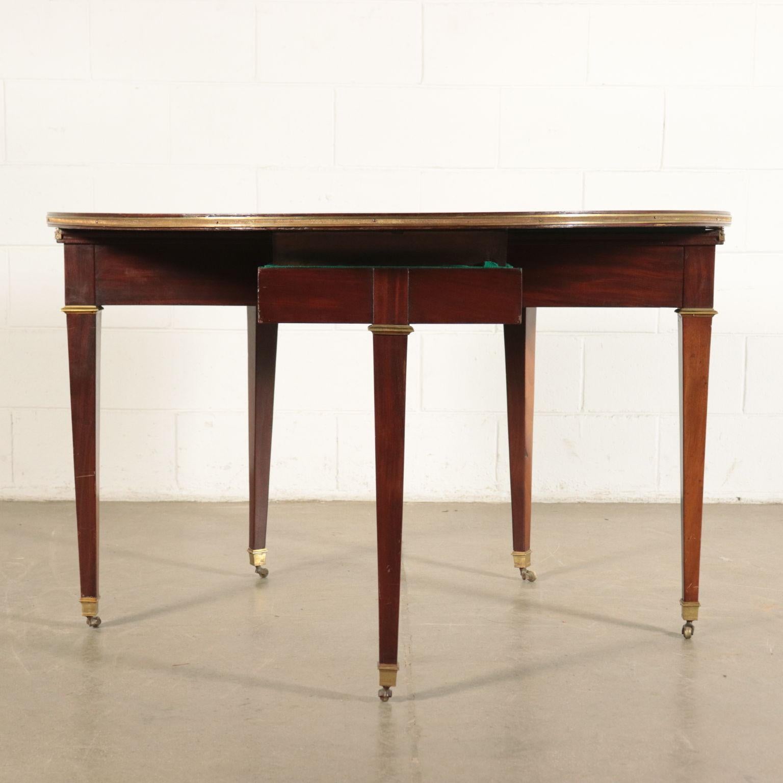 Parietal Folding Table Mahogany and Brass, France, 19th Century 8