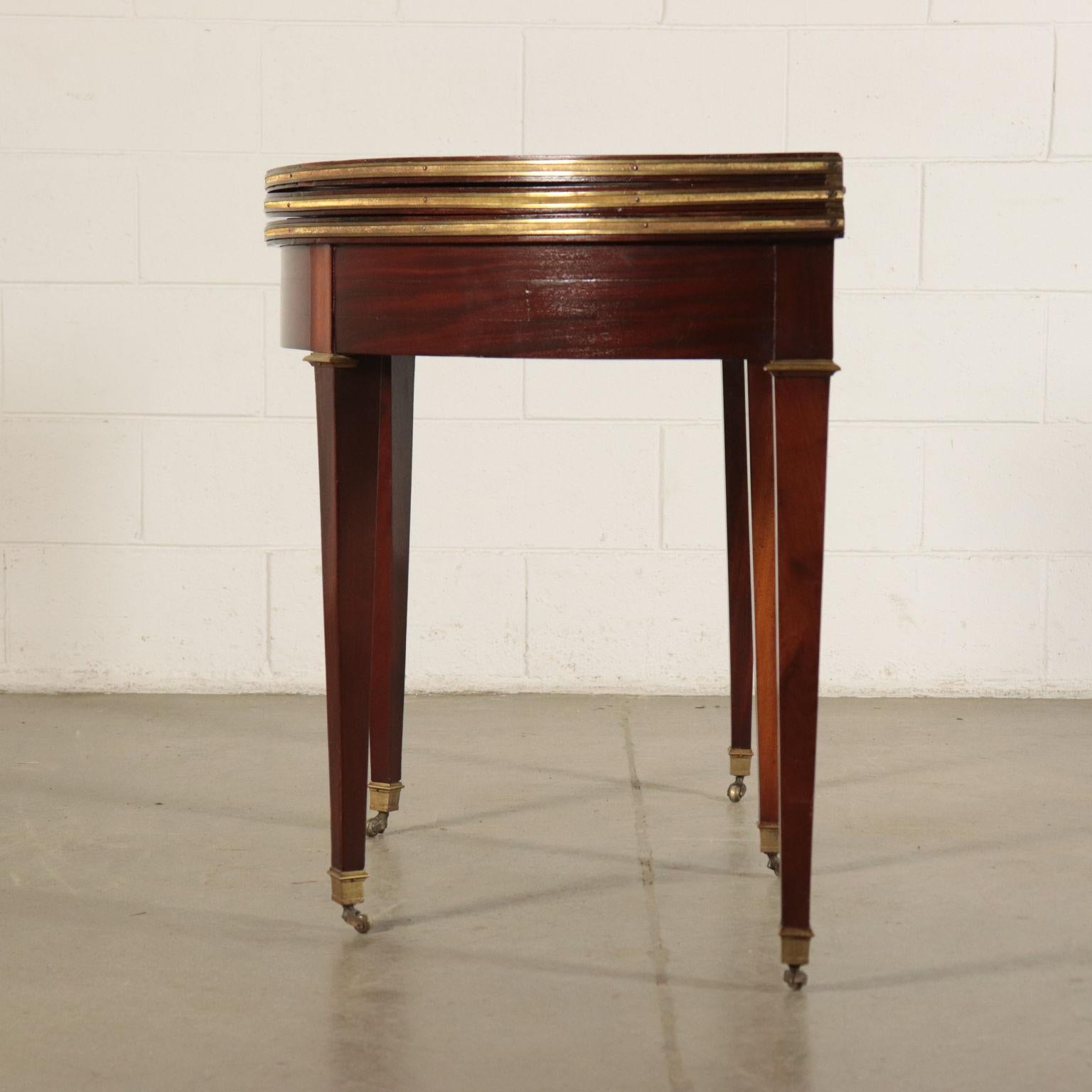 Parietal Folding Table Mahogany and Brass, France, 19th Century 9