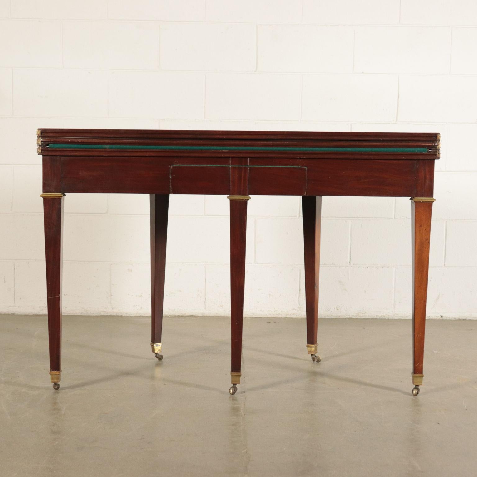 Parietal Folding Table Mahogany and Brass, France, 19th Century 10