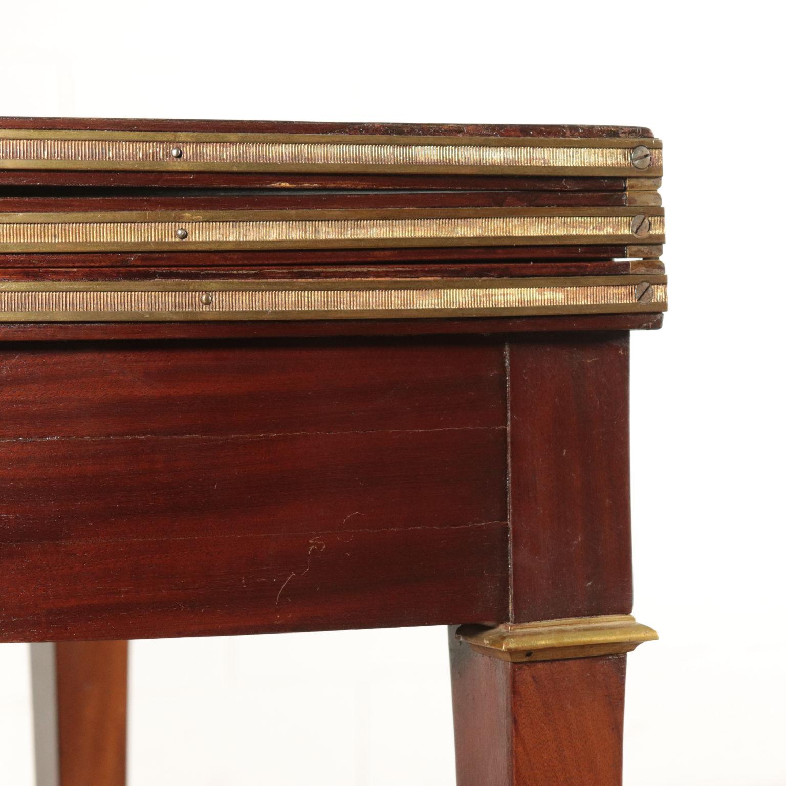 Parietal Folding Table Mahogany and Brass, France, 19th Century 2