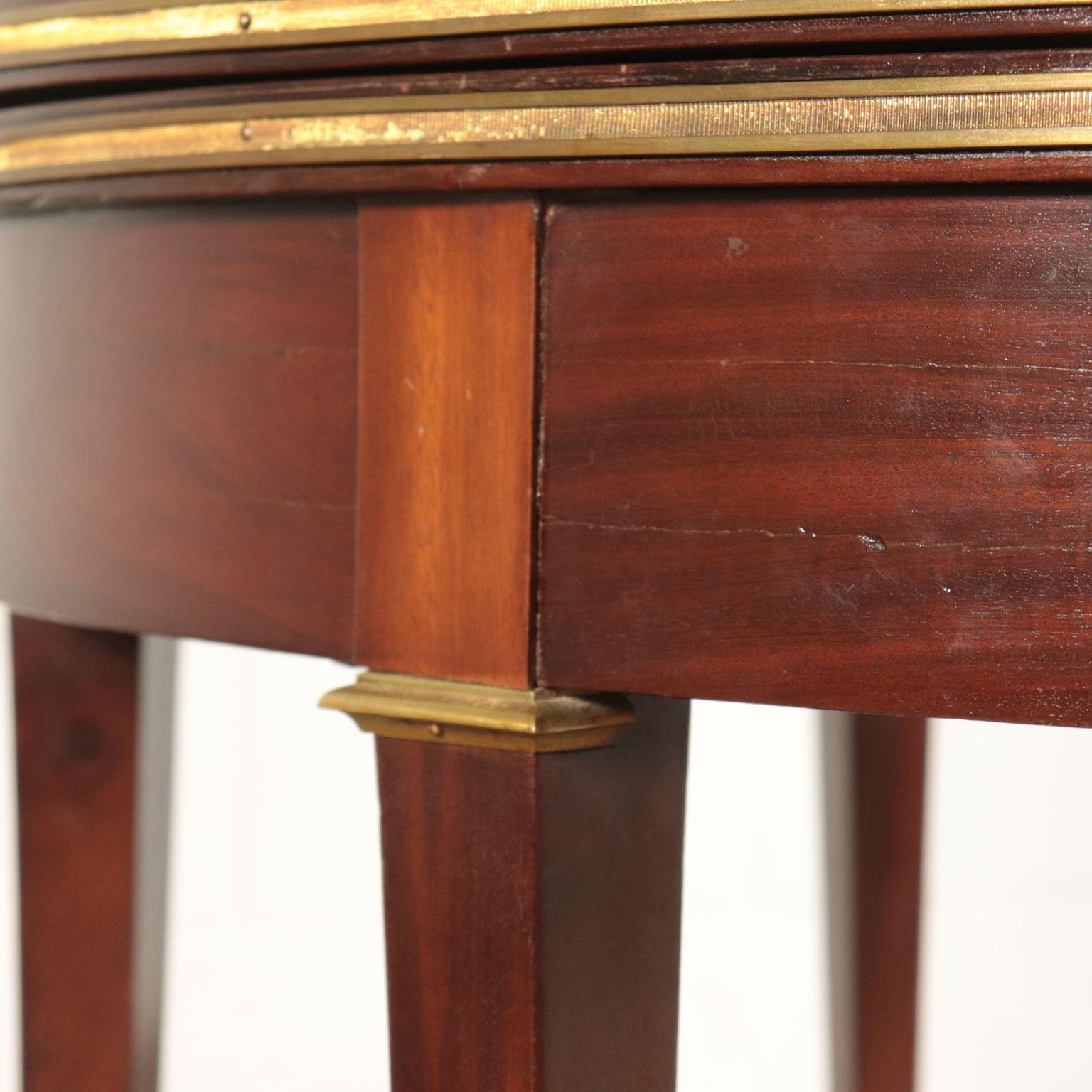 Parietal Folding Table Mahogany and Brass, France, 19th Century 3