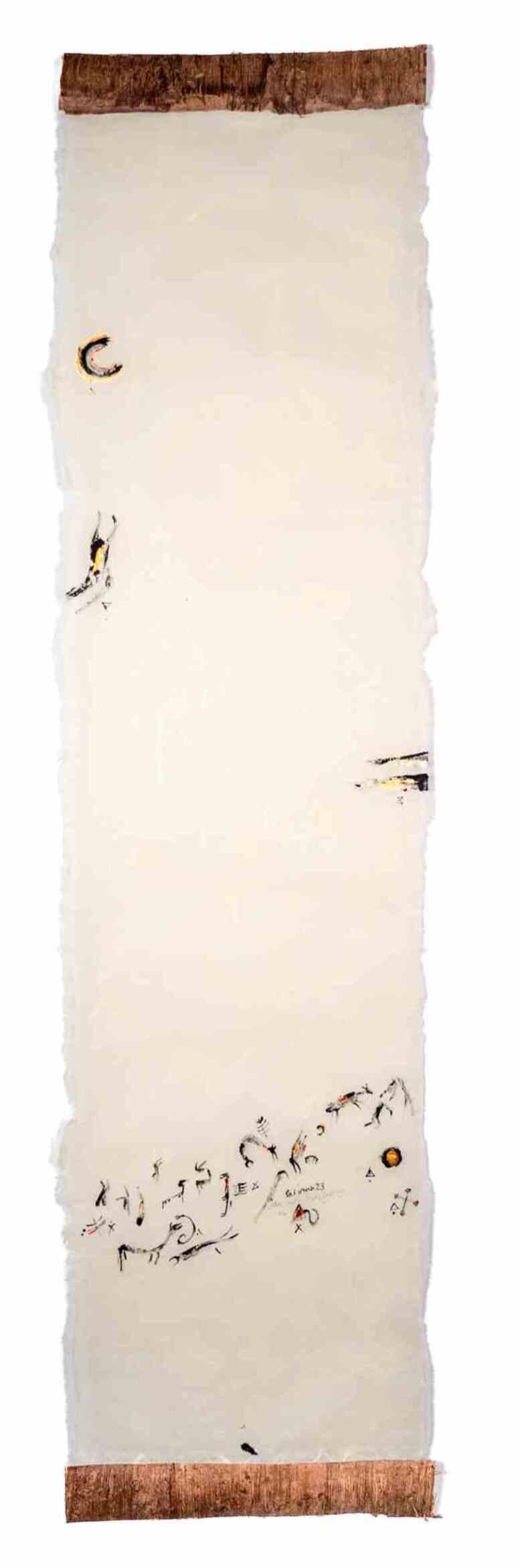 The First Day, First Dead ist eine Zeichnung der iranischen Künstlerin und Dichterin Parimah Avani aus dem Jahr 2023.

China-Tusche, Acryl auf japanischem Washi Haruki-Papier mit aufgetragenem Papyrus, Plettenberg, DE.

Ausgestellt in "Heroine's