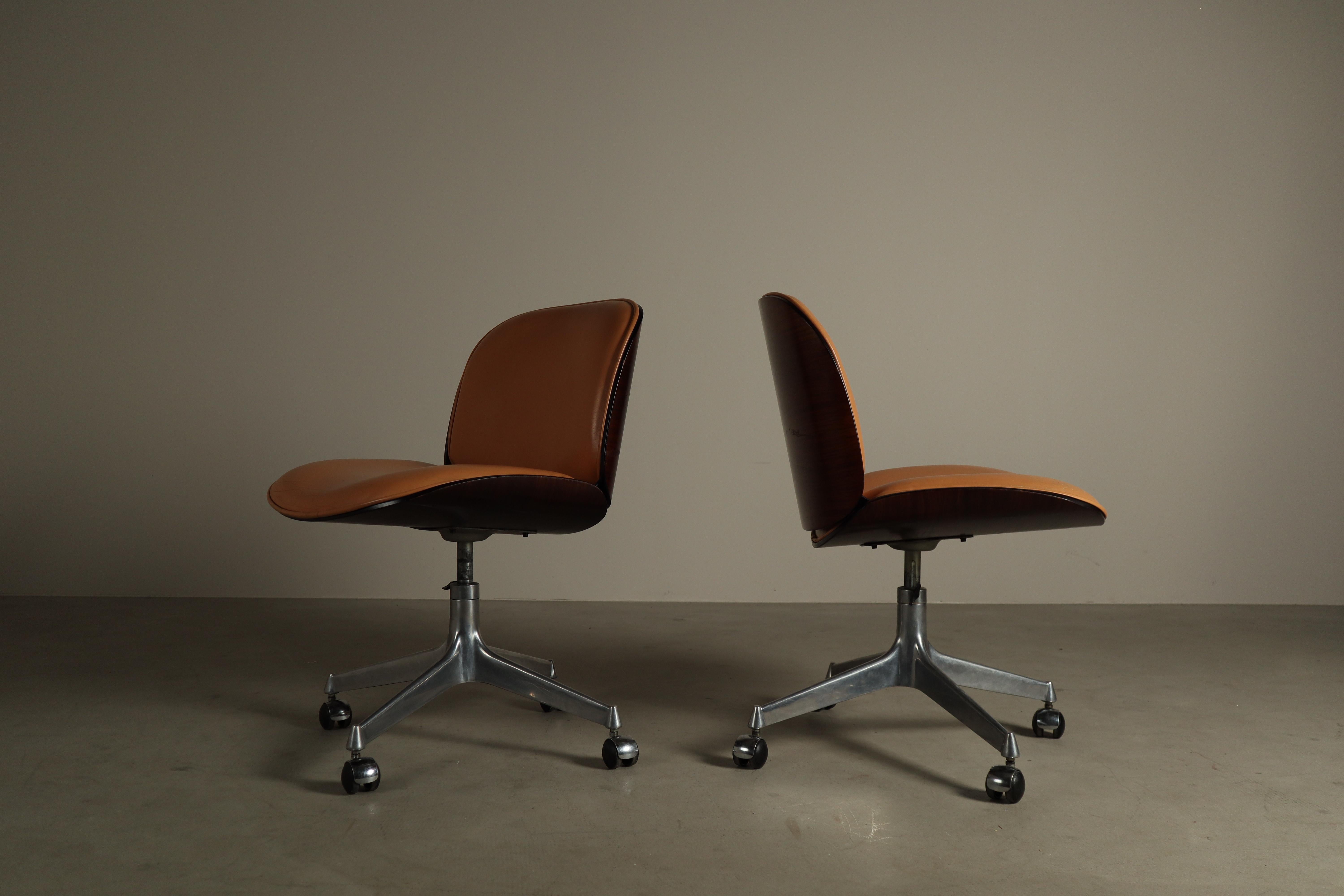 'Parioli' Bürostühle von Ennio Fazioli für MIM Roma, Italien 1960er Jahre im Angebot 3