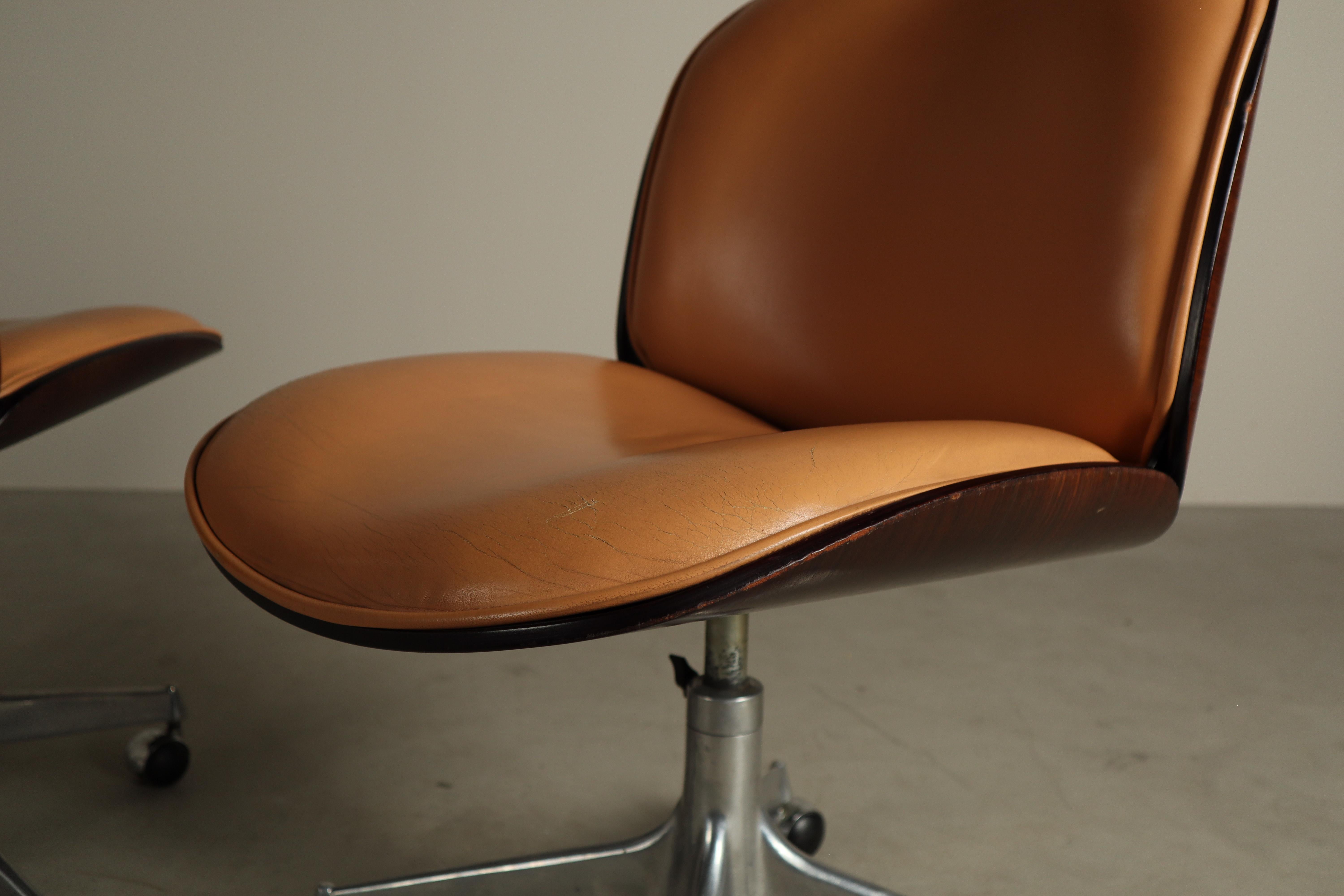 'Parioli' Bürostühle von Ennio Fazioli für MIM Roma, Italien 1960er Jahre (Aluminium) im Angebot