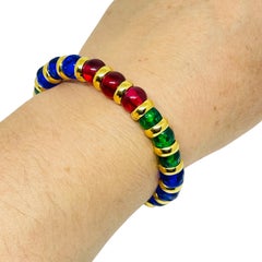 Kollektion „PARIS 1980er Jahre“ – vergoldetes Armband mit Glasperlen an einer Kette von DOROTA LASAK