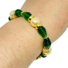 PARIS 1980s Collection - gold plated chain glass beads bracelet by DOROTA LASAK