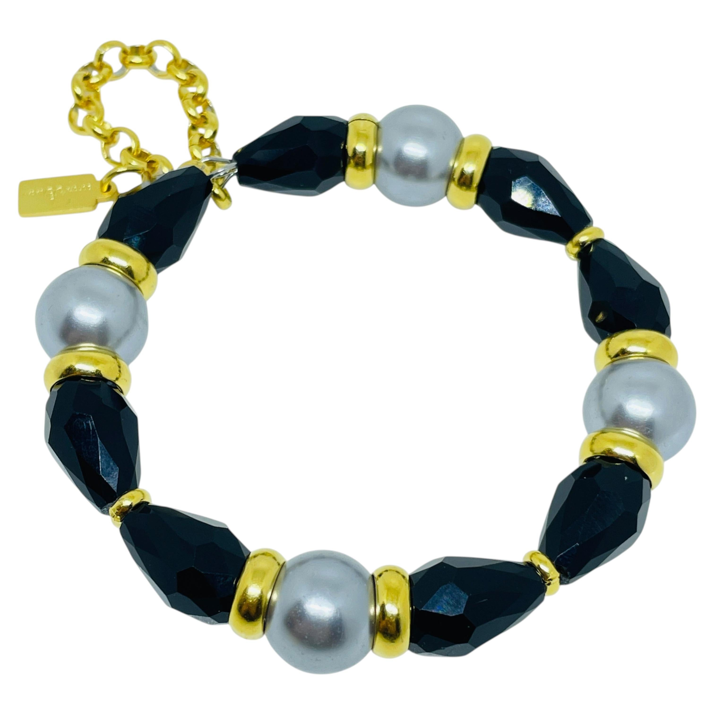 PARIS 1980s Collection - gold plated chain glass beads bracelet by DOROTA LASAK