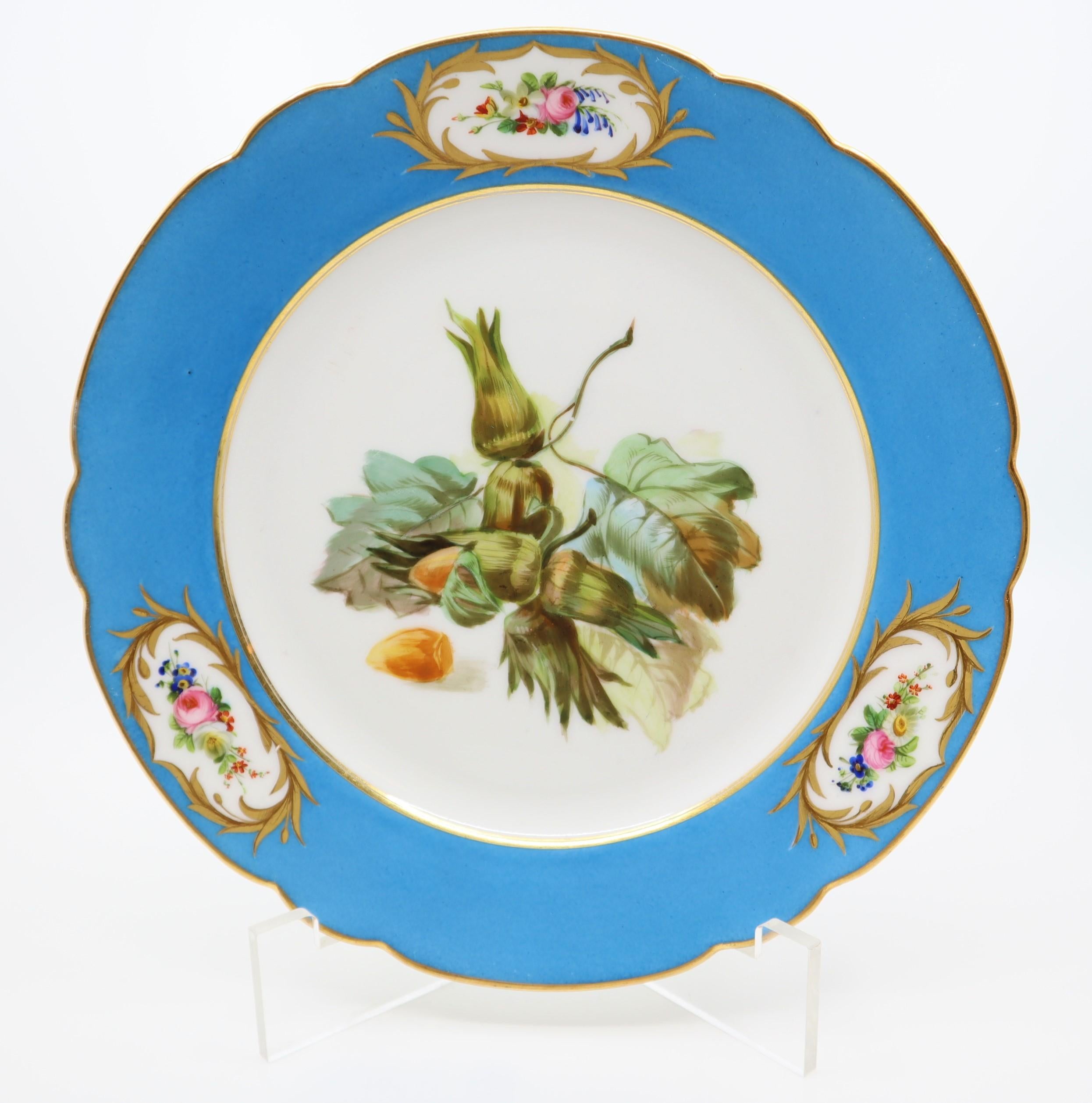 Paris 19th Century, Set of 12 Sèvres Style Dessert Plates, porcelain 6