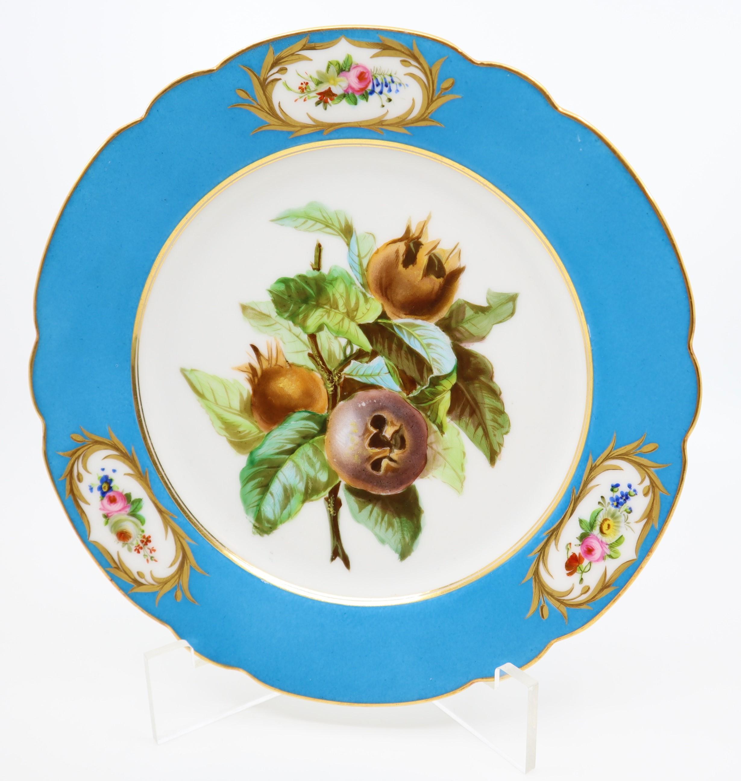 Paris 19th Century, Set of 12 Sèvres Style Dessert Plates, porcelain 8