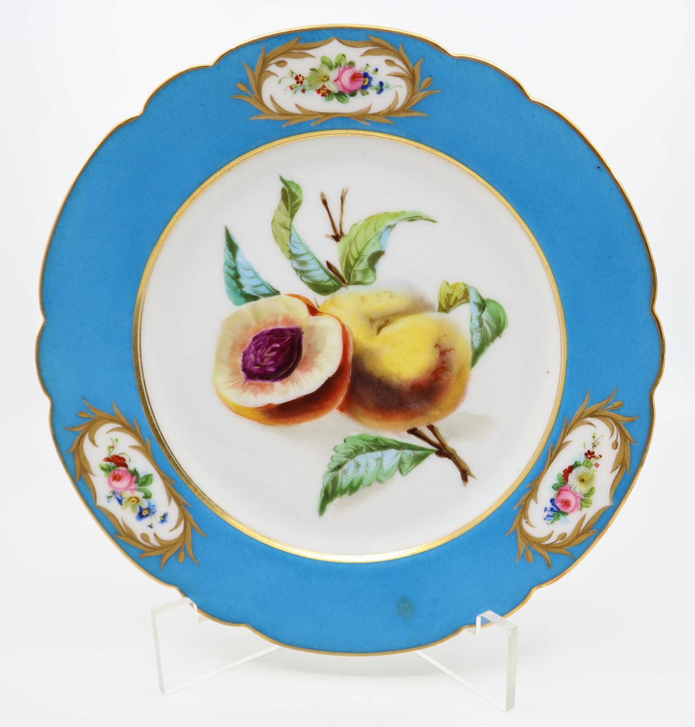 Paris 19th Century, Set of 12 Sèvres Style Dessert Plates, porcelain 9