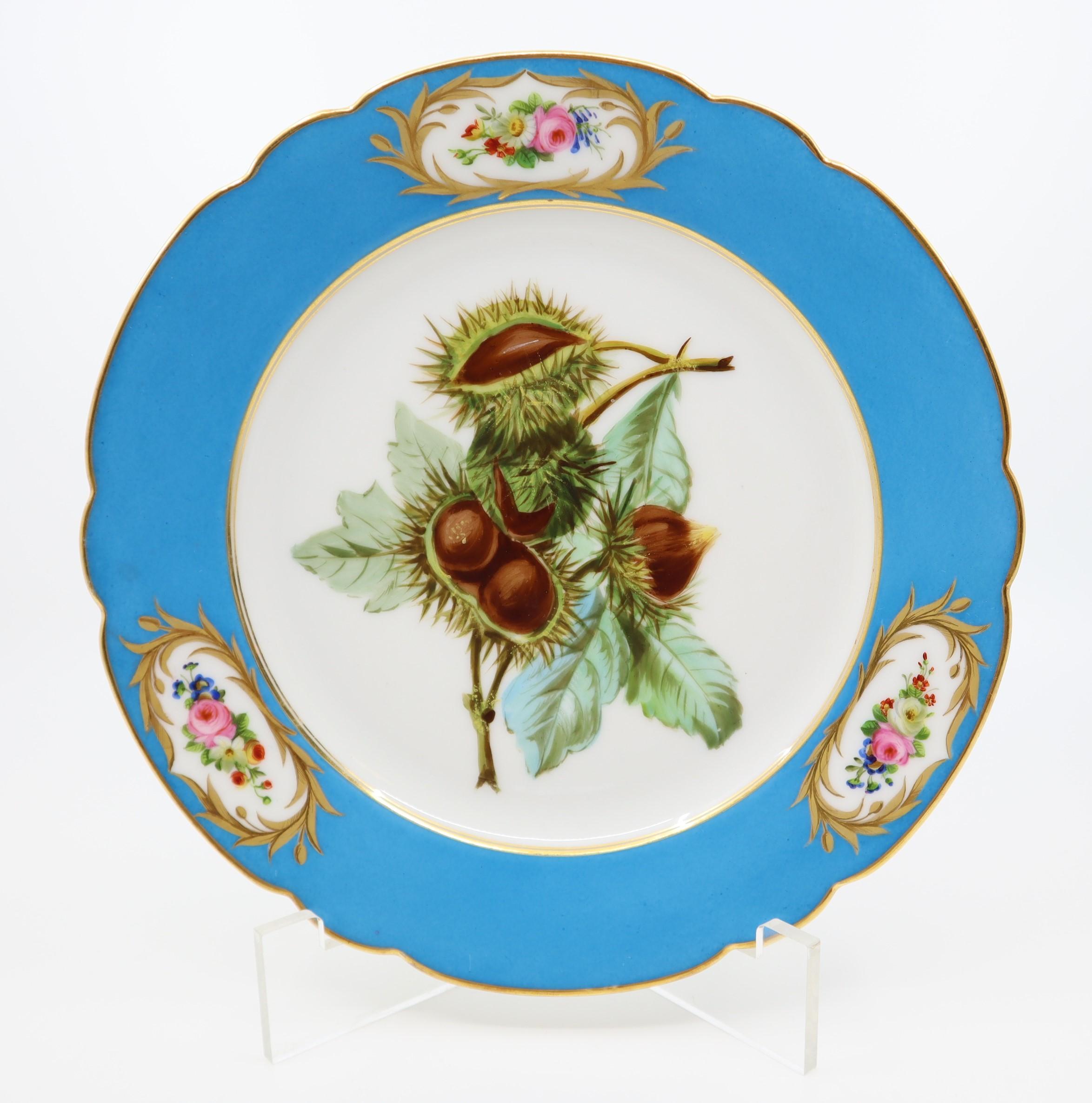 Paris 19th Century, Set of 12 Sèvres Style Dessert Plates, porcelain 10
