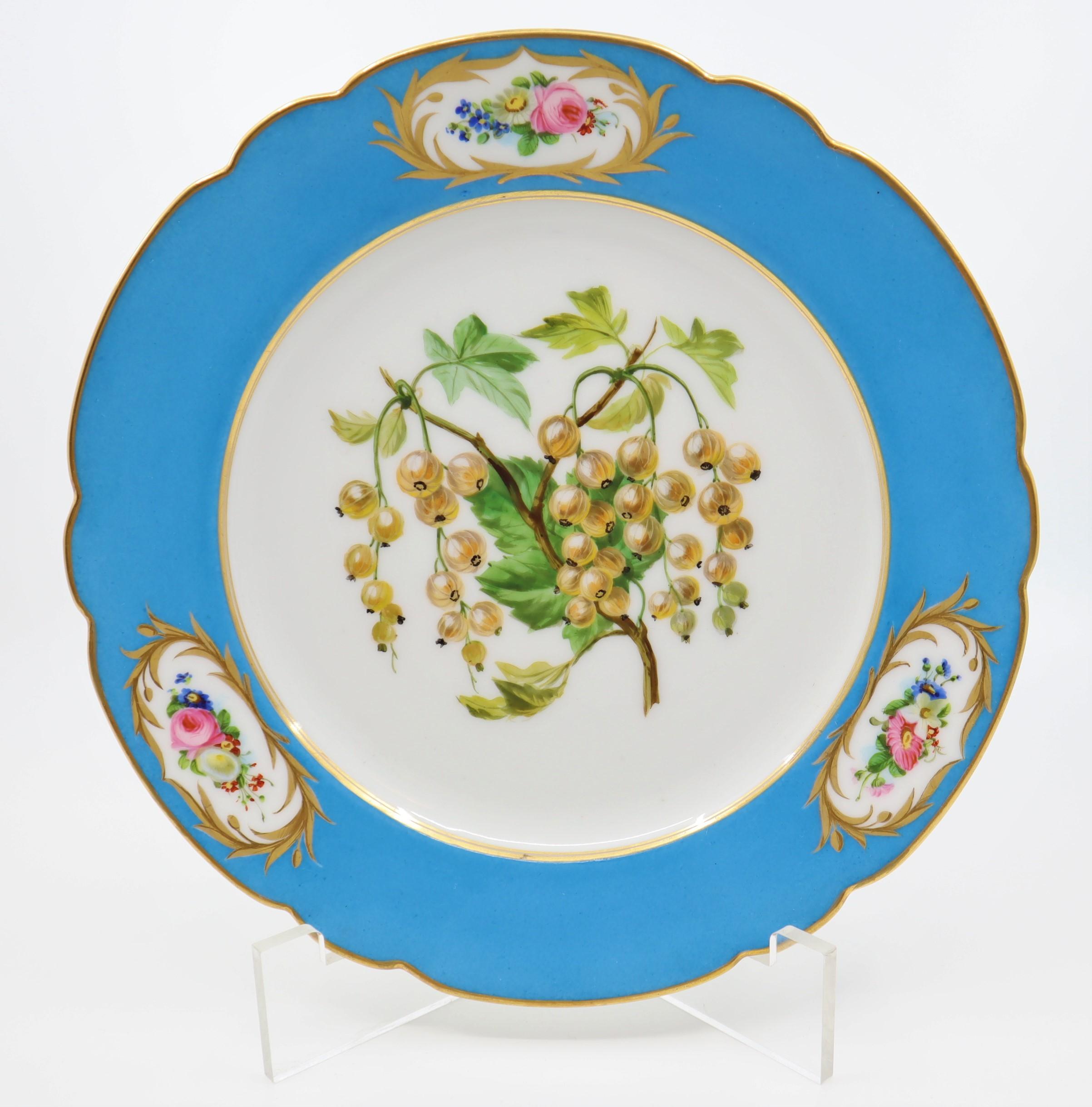Paris 19th Century, Set of 12 Sèvres Style Dessert Plates, porcelain 1