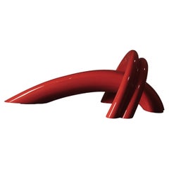 Paris 2024 Special Edition Big Bench in Red Lacquered Wood by Kimy Gringoire