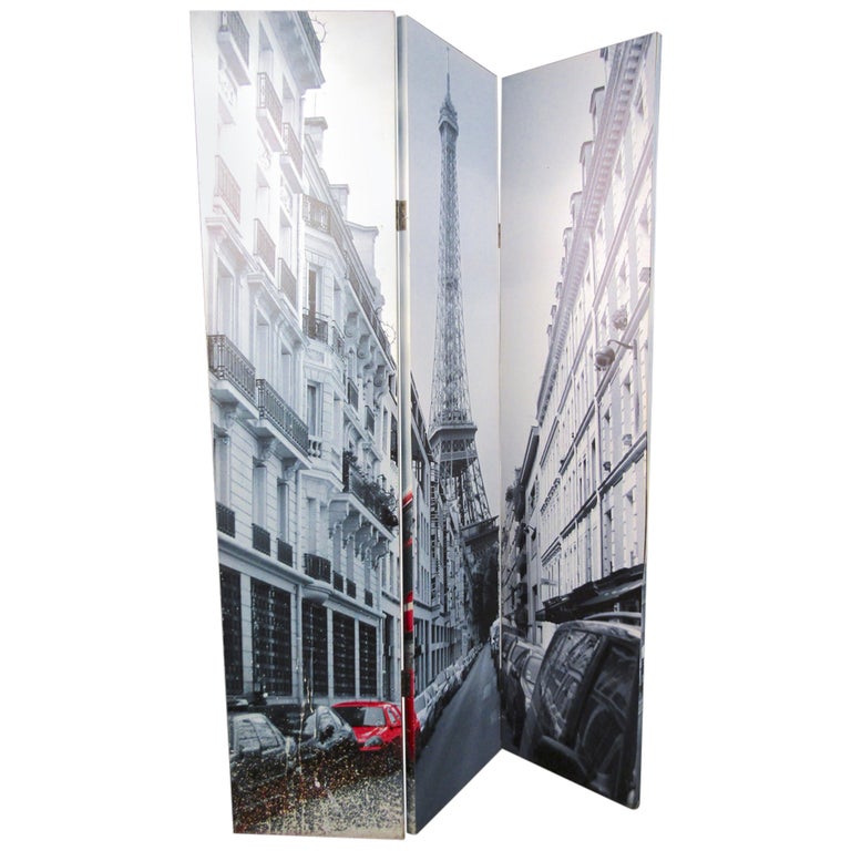 Paris and LondonThemed Room Divider For Sale at 1stDibs paris room