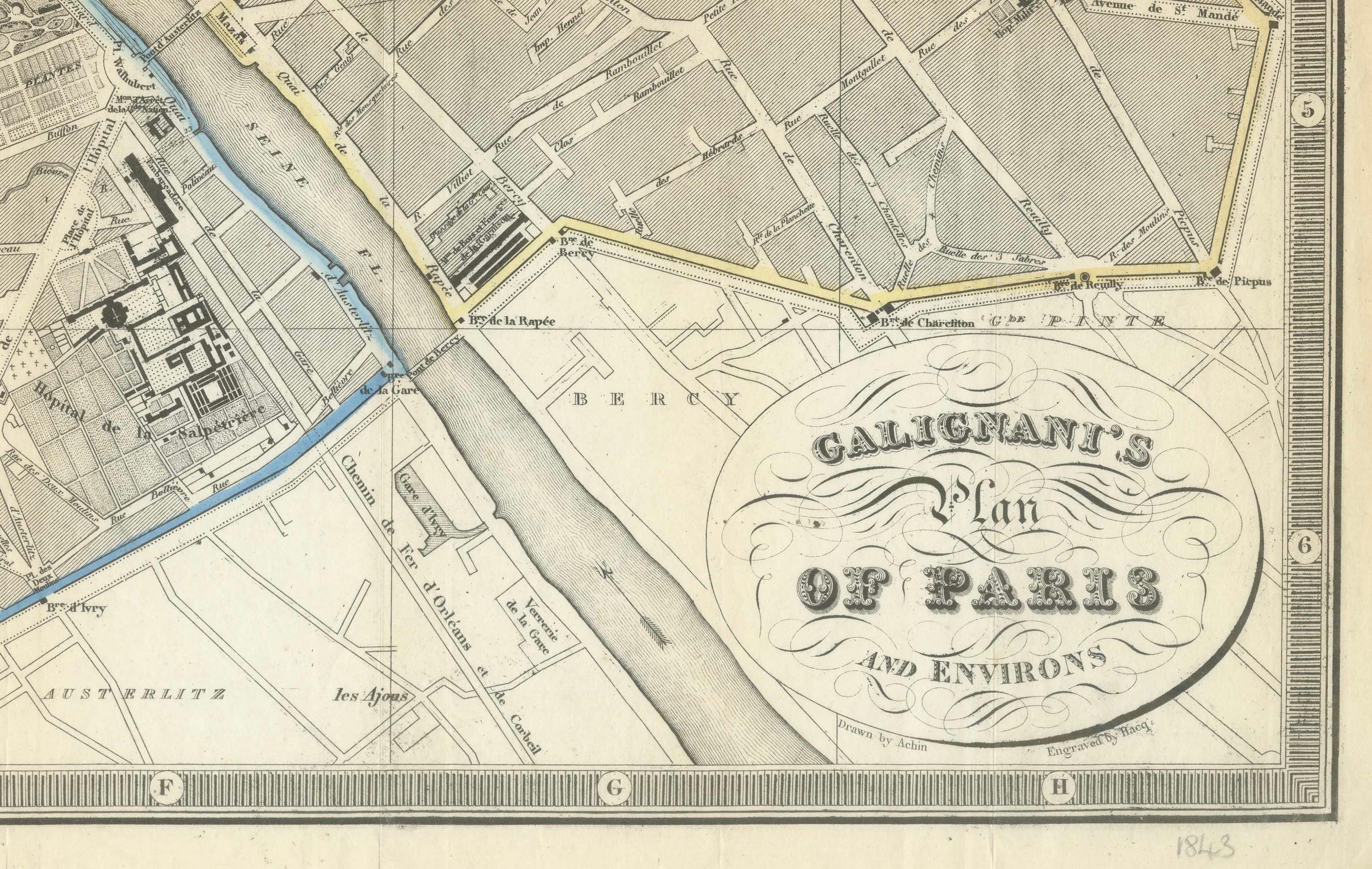 Paris und Umgebung - Antike Karte von Gall und Inglis, veröffentlicht 1843 im Angebot 2