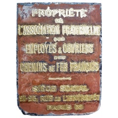 Paris Association Railway Plaques, circa 1920