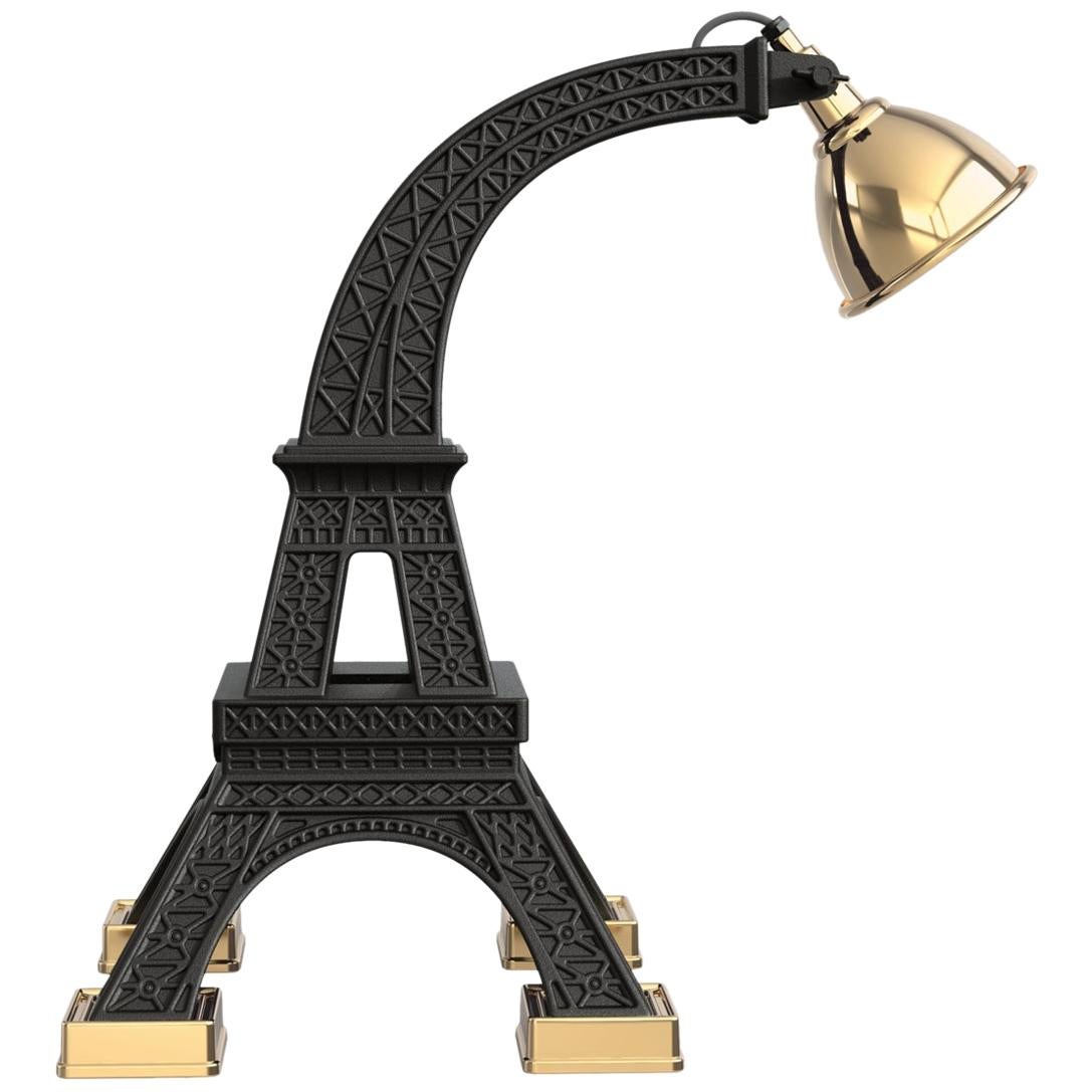 7,3 Feet Tall Black Paris Eiffel Tower Floor Lamp by Studio Job, Made in Italy