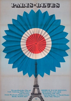 Paris Blues 1970 East German A1 Film Poster