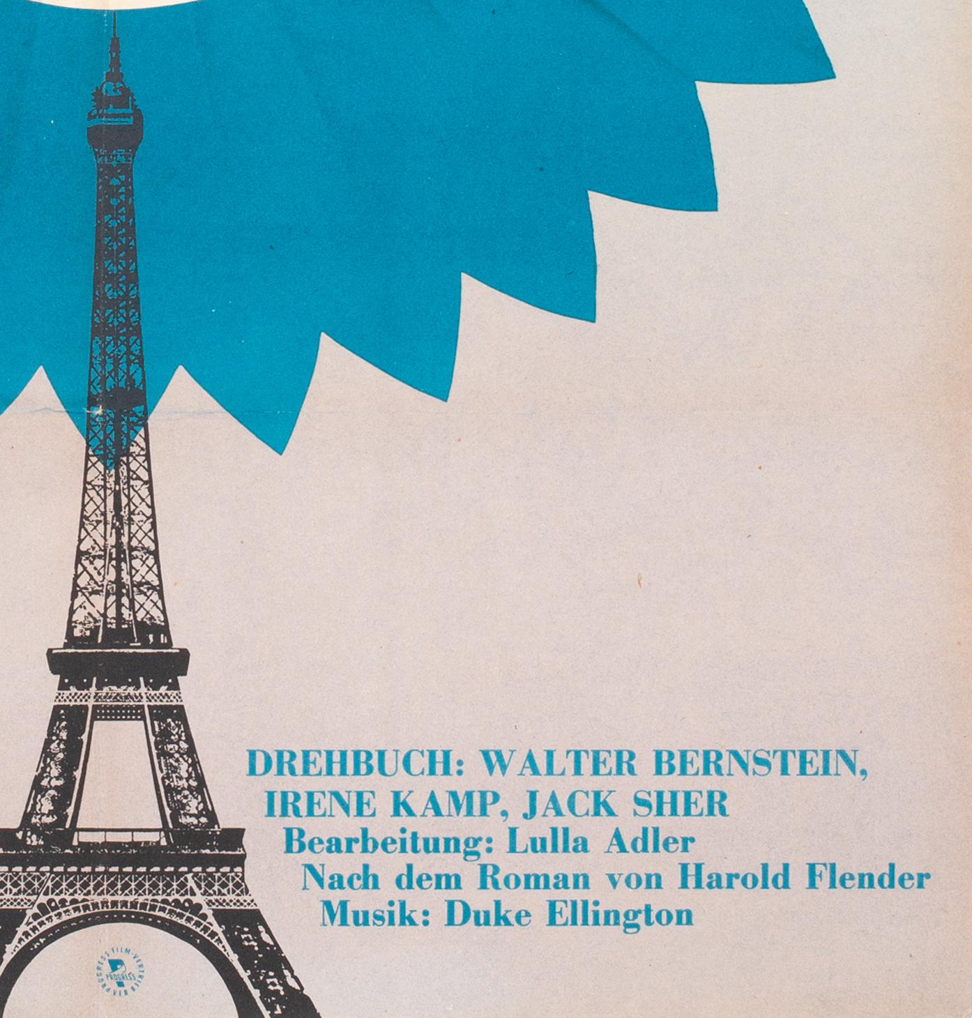 Paris Blues Original East German Film Movie Poster, 1970 1