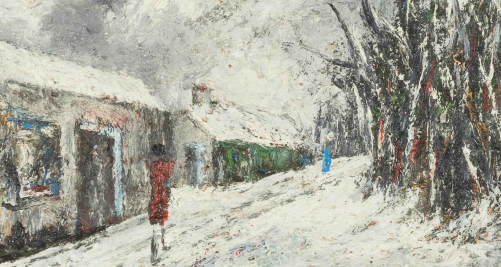 Paris Bologne Park Painting by R Bosc, 20th Century , Post-Impressionism  For Sale 2