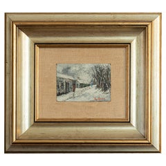 Used Paris Bologne Park Painting by R Bosc, 20th Century , Post-Impressionism 