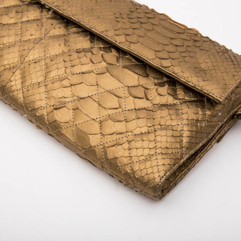Women's or Men's Paris-Bombay Chanel Runway Python Evening Bag For Sale