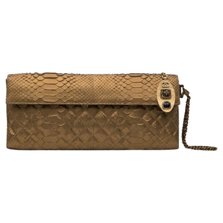 Paris-Bombay Chanel Runway Python Evening Bag For Sale