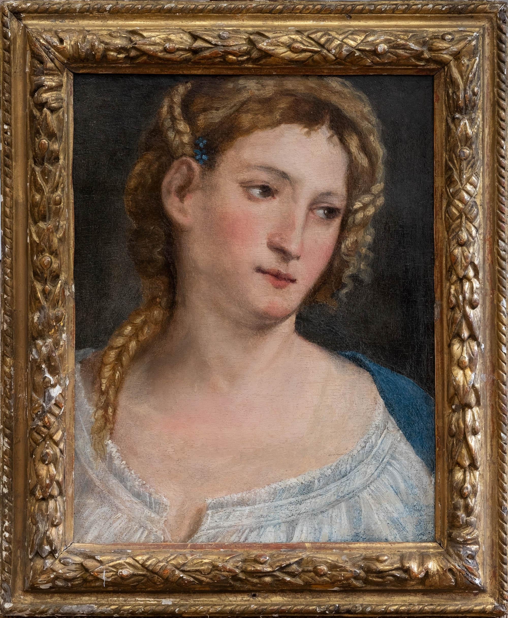 Paris Bordone Figurative Painting - 16th Century Italian Renaissance Extremely Rare Oil Painting Portrait of a Lady