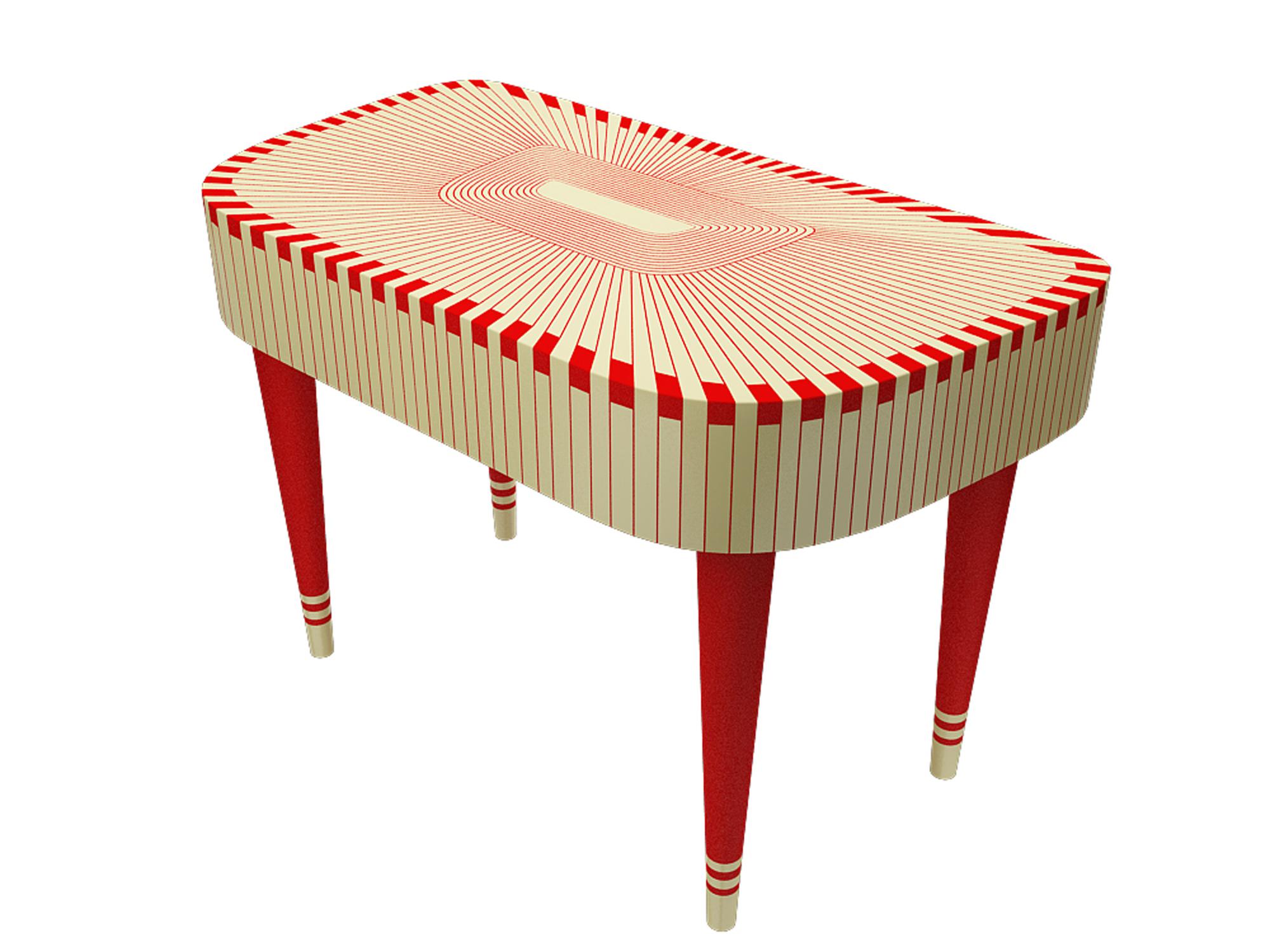 Paris Bureau Red and White Study Desk Writing Table by Matteo Cibic is an extraordinary console/writing table, with two drawers. It is available in a range of colors, which can be customized according to the space.

India's handicrafts are as