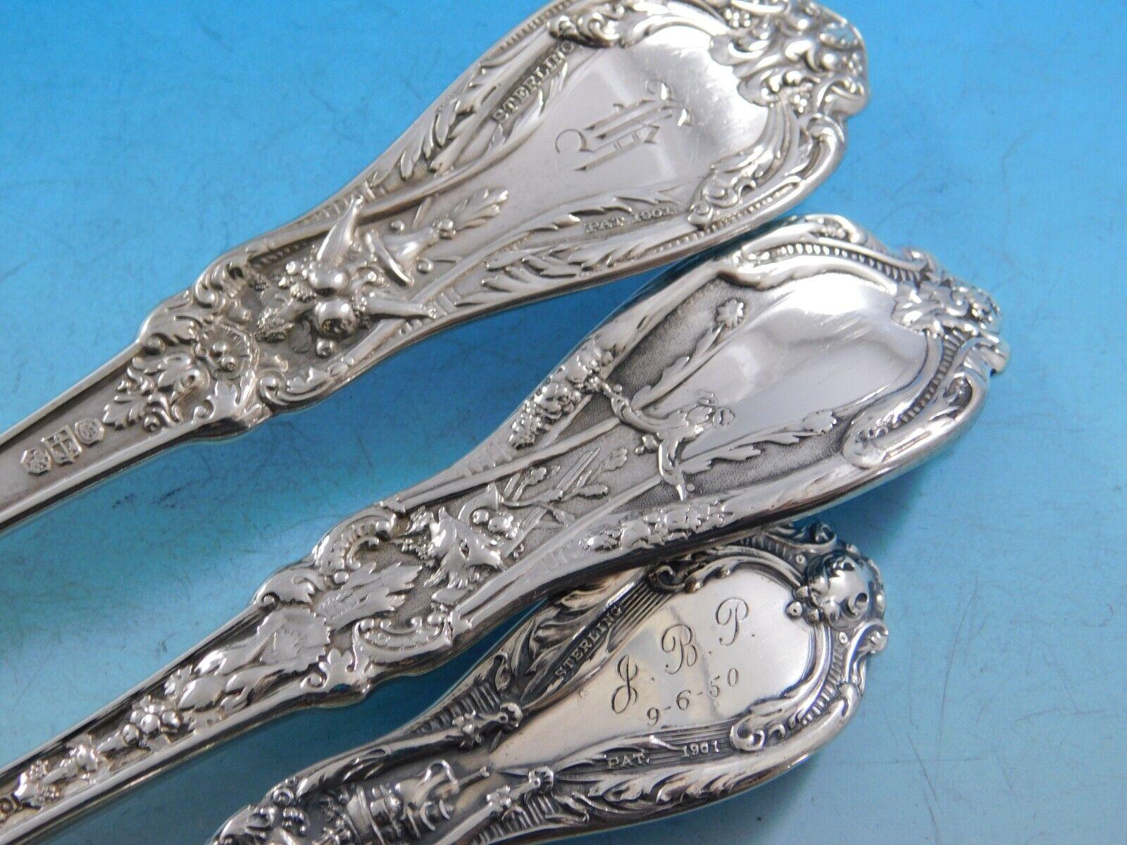 Late 19th Century Paris by Gorham Sterling Silver Flatware Set for 8 Service 76 pieces Cherubs For Sale