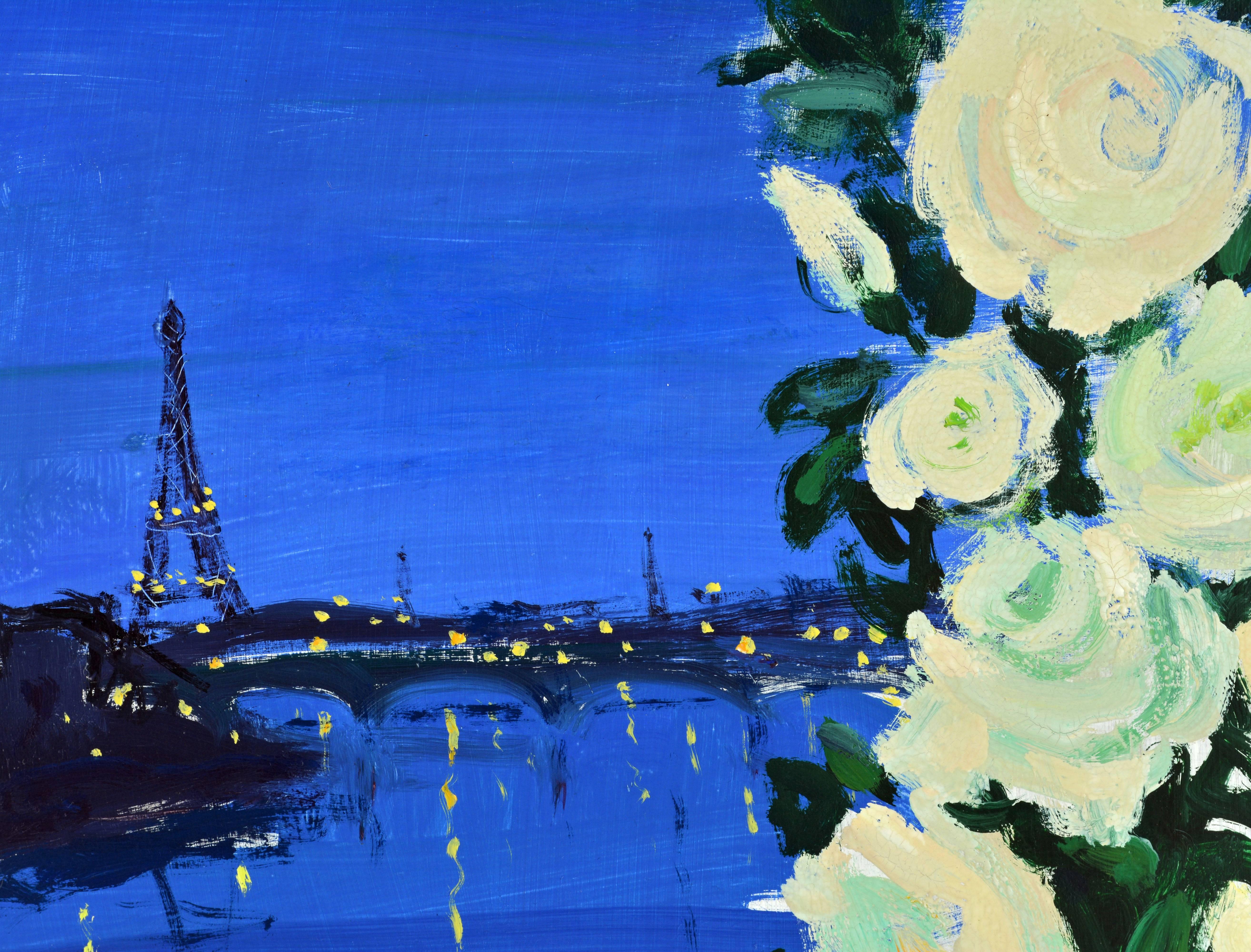 Modern 'Paris by Night' Poetic Impressionist Gem by Eva Holmberg Jacobsson, Swedish