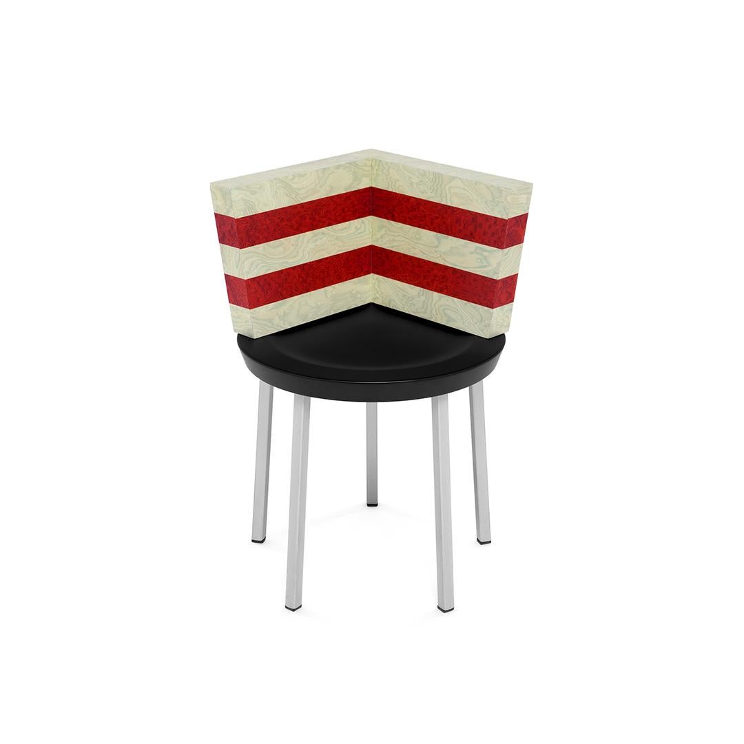 Contemporary Paris Chair in Veneer and Metal by Martine Bedin for Memphis Milano Collection For Sale
