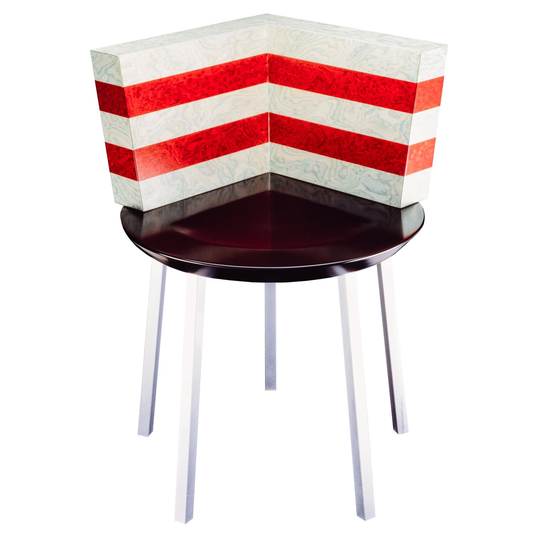 Paris Chair in Veneer and Metal by Martine Bedin for Memphis Milano Collection