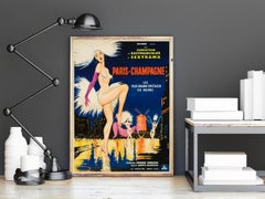 "Paris-Champagne" Original Vintage Movie Poster, French, 1964