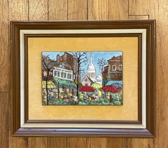 Paris Cityscape Enamel on Copper Framed Wall Decor by Ruth